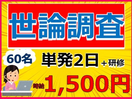 （超短期）世論調査スタッフ【マニュアルに沿って行うカンタンなアンケート調査】の画像